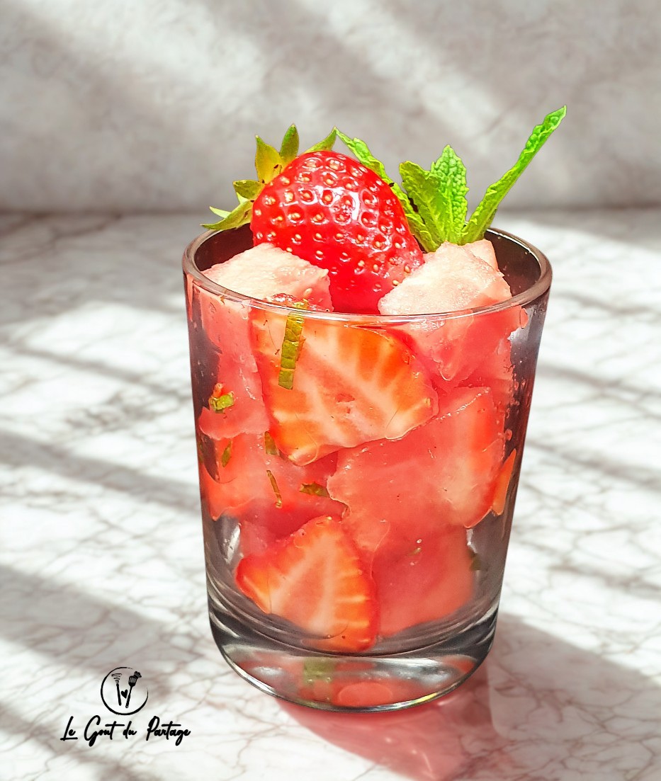  Verrine fraise pasteque verveine citronnelle